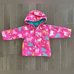 Hatley Toddler Girls Little Lambs Button Up Rain Jacket